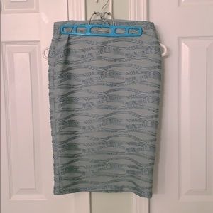 Textured pencil skirt